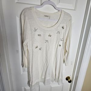 LOGO Women Ivory Tunic Size Large